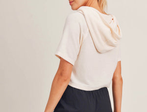 Mia's FuzzyCropped Hoddie Top