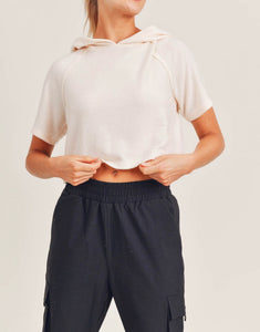 Mia's FuzzyCropped Hoddie Top