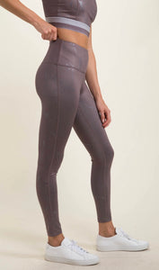 Marble Foil Print High-waist Leggings