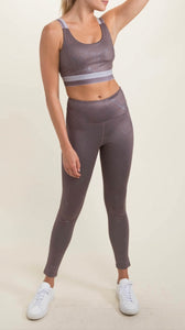Marble Foil Print High-waist Leggings